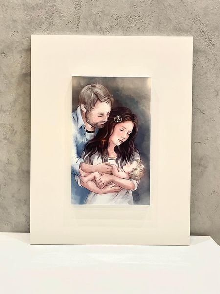 Рисованная икона &laquo;Святая Семья&raquo; 39x50 см большая 9897 L фото