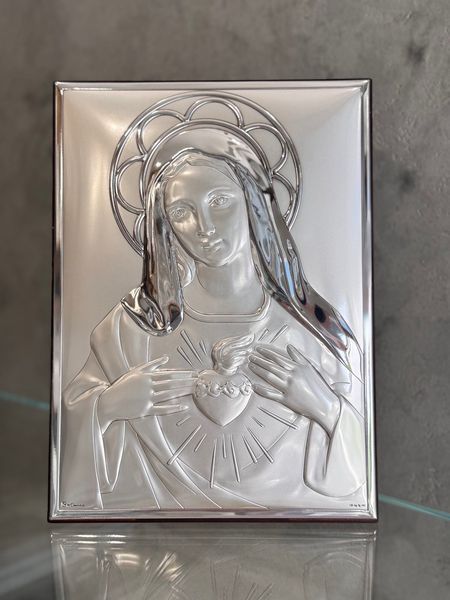 Срібна ікона &laquo;Серце Марії&raquo; середнього формату, 13,5&times;18,5 см, Noiluna Italy С789 B2857 фото
