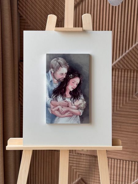 Рисованная икона &laquo;Святая Семья&raquo; 39x50 см большая 9897 L фото