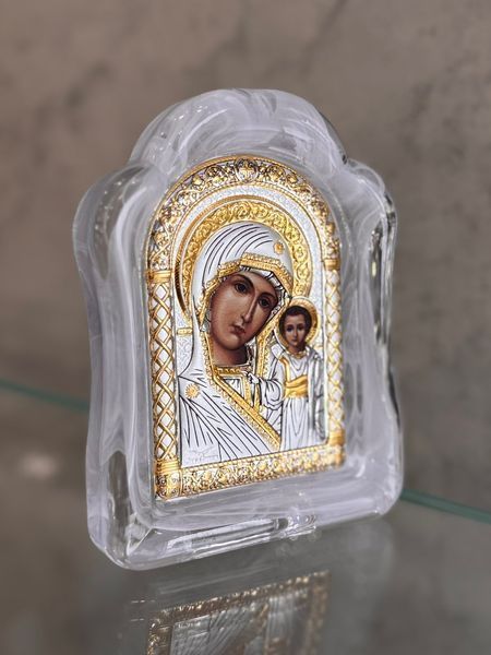 Серебряная икона &laquo;Богоматерь с Иисусом&raquo; в муранском стекле, 9&times;12 см MSA 2 002 GB фото