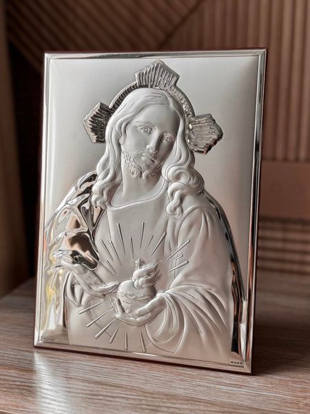 Срібна ікона &laquo;Пресвяте Серце Ісуса&raquo;, середній формат, 13,5&times;18,5 см C789 B2856 фото