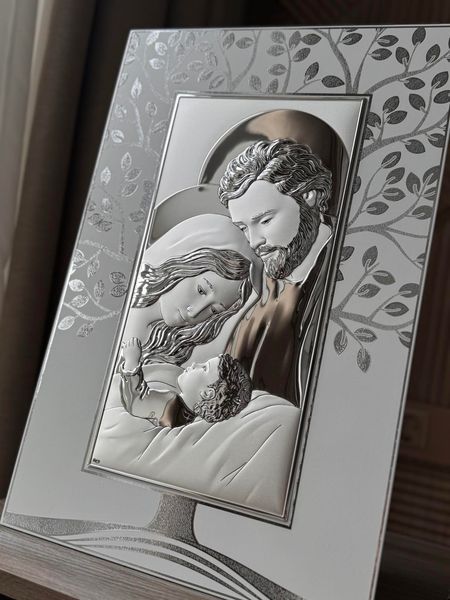 Серебряная икона &laquo;Святая Семья&raquo;, средний формат, 20&times;30,5 см, Atelier Italy AE 1071 3B фото